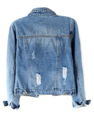 Women's Led Denim Jacket in Magnetic Blue