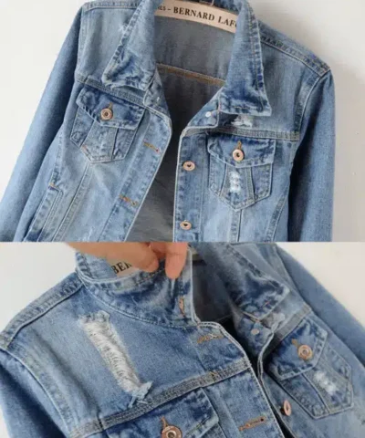 Women's Led Denim Jacket in Magnetic Blue
