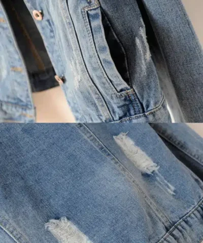 Women's Led Denim Jacket in Magnetic Blue