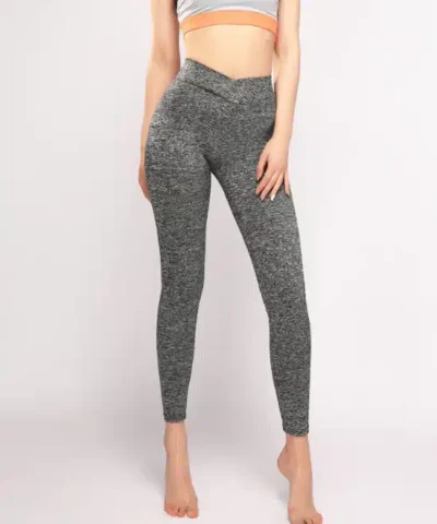 Women wear Stripe Down Space-Dye Leggings