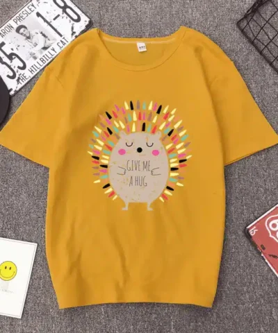 Women's Hedgehog Print Short Sleeve T-Shirt