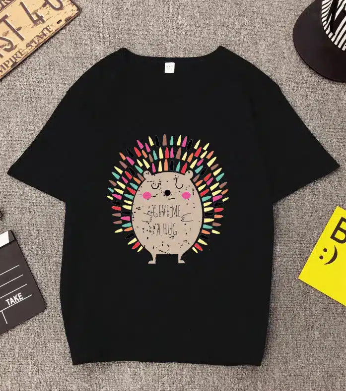 Women's Hedgehog Print Short Sleeve T-Shirt