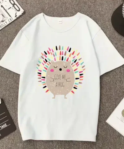 Women's Hedgehog Print Short Sleeve T-Shirt