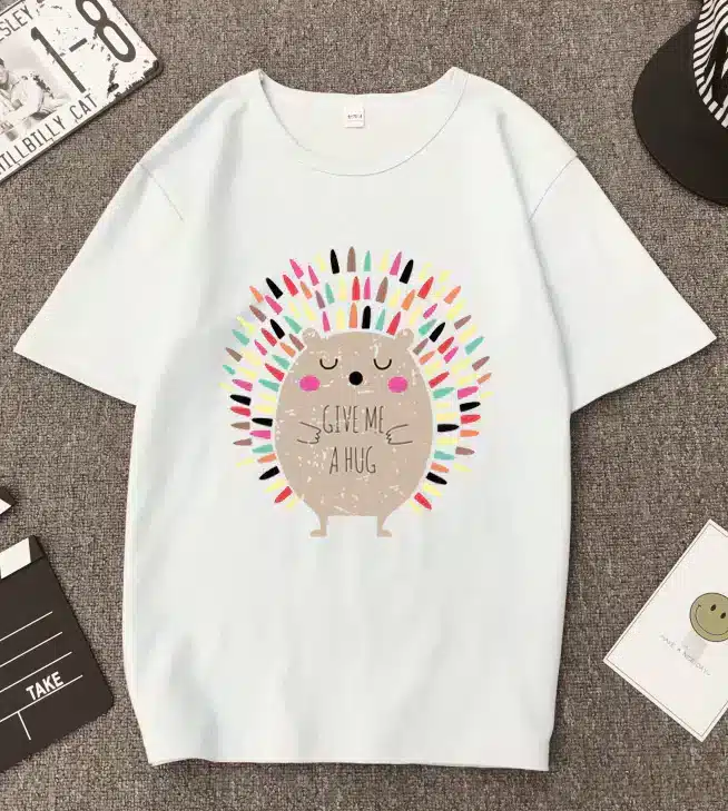 Women's Hedgehog Print Short Sleeve T-Shirt