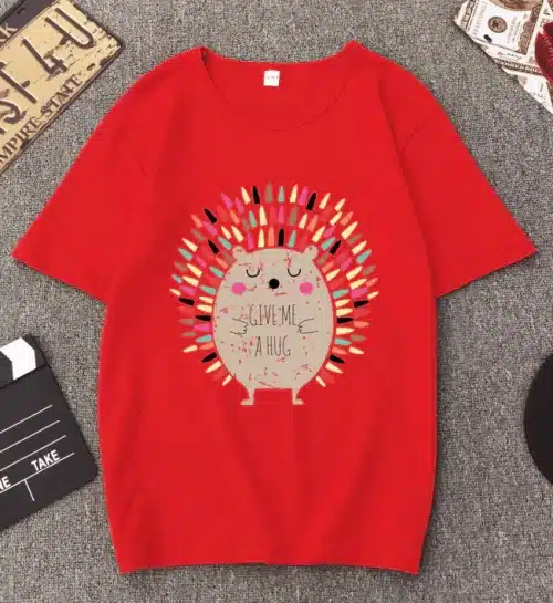 Women's Hedgehog Print Short Sleeve T-Shirt