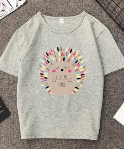 Women's Hedgehog Print Short Sleeve T-Shirt