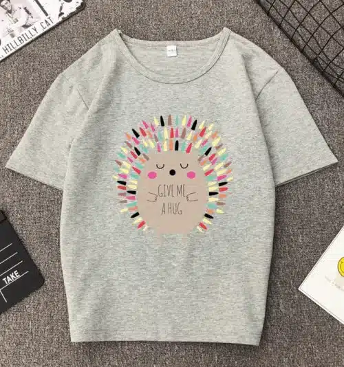 Women's Hedgehog Print Short Sleeve T-Shirt