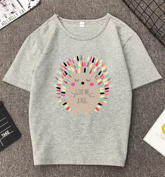 Women's Hedgehog Print Short Sleeve T-Shirt
