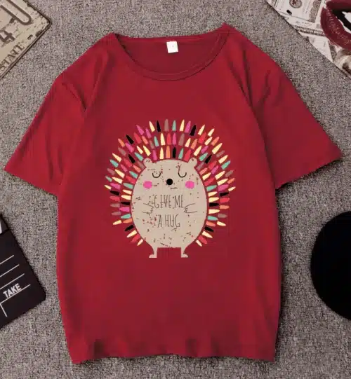 Women's Hedgehog Print Short Sleeve T-Shirt