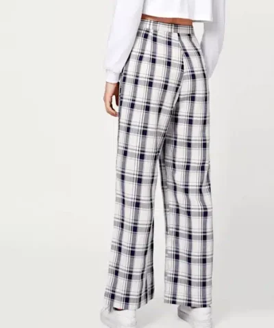 Women's Harmonious Columbus Blue Tartan Plaid Wide-Leg Pants