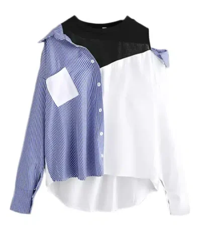 Women's Contrast Patchwork Blouse