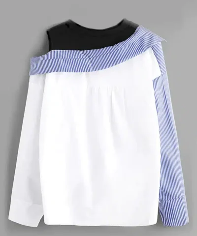 Women's Contrast Patchwork Blouse