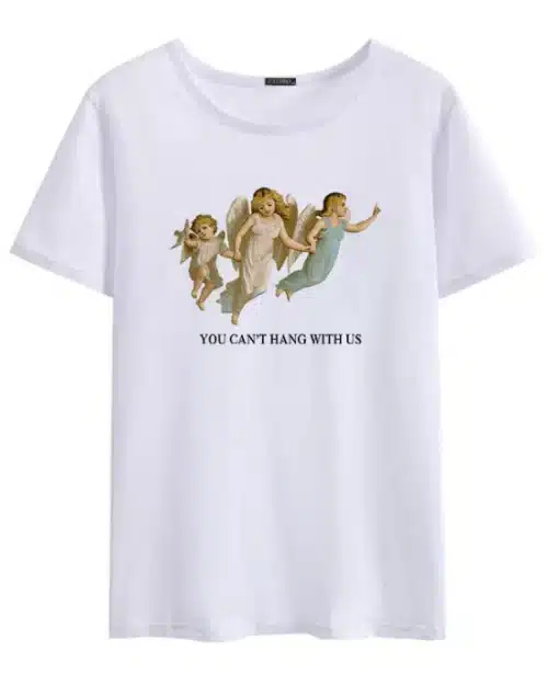 Women's "Angels" Art Print Summer Cotton T-Shirt