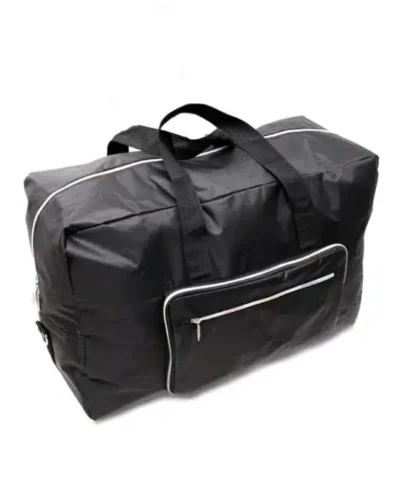 Lighten Up Foldable Weekender Travel Bag In Black and Gray