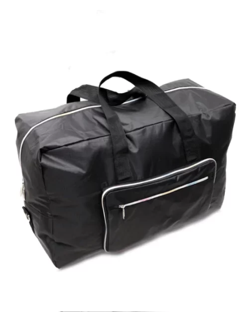 Lighten Up Foldable Weekender Travel Bag In Black and Gray