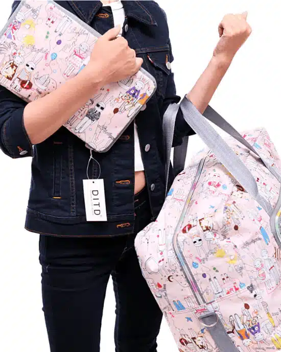 Multi Graphic Print Foldable Large Travel Bag