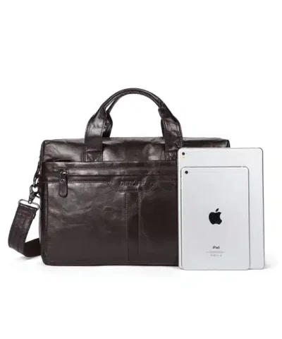 Men's Leather Satchel Briefcase Shoulder Bag