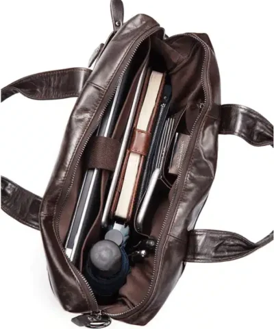 Men's Leather Satchel Briefcase Shoulder Bag