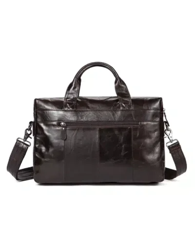 Men's Leather Satchel Briefcase Shoulder Bag