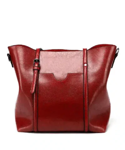 Women's Solid Color Classic Leather Large Totes