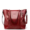 Women's Solid Color Classic Leather Large Totes