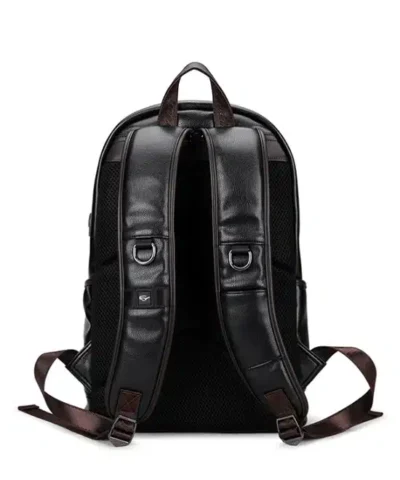 Men's External USB Charge Waterproof Backpack. Black
