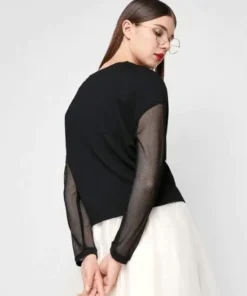 Women's Chiffon Solid Chic Knitted Tees