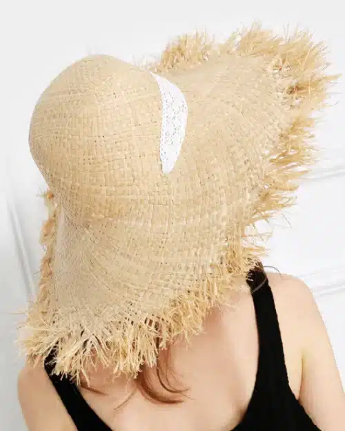 Women's Lace Strap Straw Hat