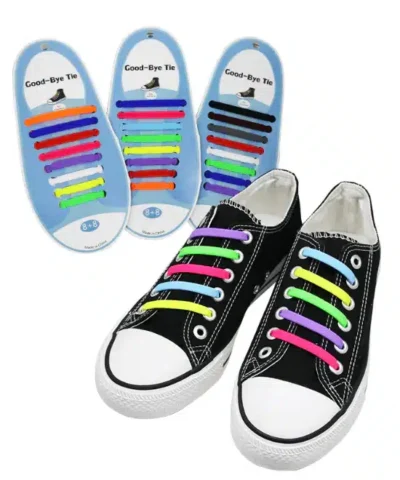 Fashionable 10 Color Lot Elastic Silicone Shoelaces For Men and  Women Lacing Shoes