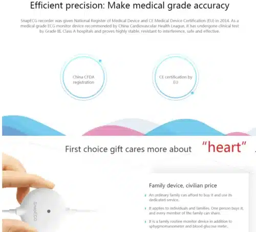 Pelvifine Portable Mini Wearable electrocardiogram ECG Monitor