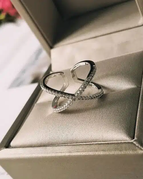 Blaike Zircon Adjustable Open Twist Ring
