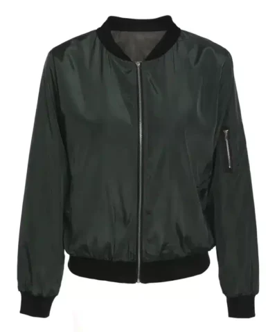 Women's Basic Bomber Long Sleeve Jacket