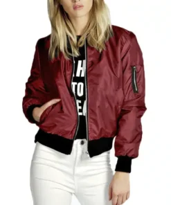 Women's Basic Bomber Long Sleeve Jacket