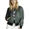 Women's Basic Bomber Long Sleeve Jacket