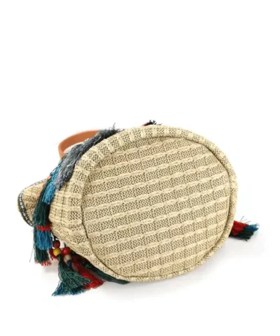 Women's Tassel Straw Bucket bag