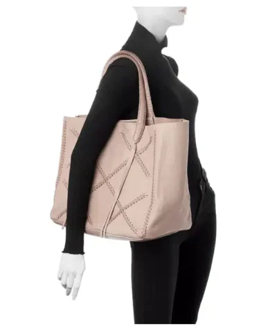 Callista Iconic Cross-Stitch Leather Tote