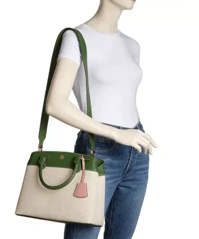 Tory Burch Robinson Canvas Color-Block Tote