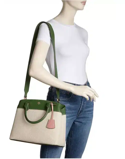 Tory Burch Robinson Canvas Color-Block Tote