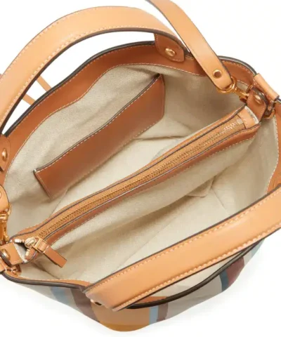 Tory Burch Miller Striped Bucket Bag