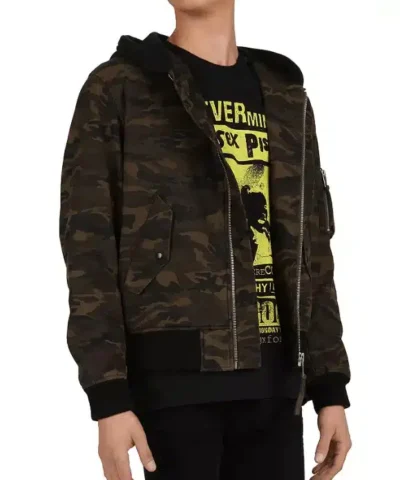 The Kooples Camouflage Hooded Zip-Front Jacket