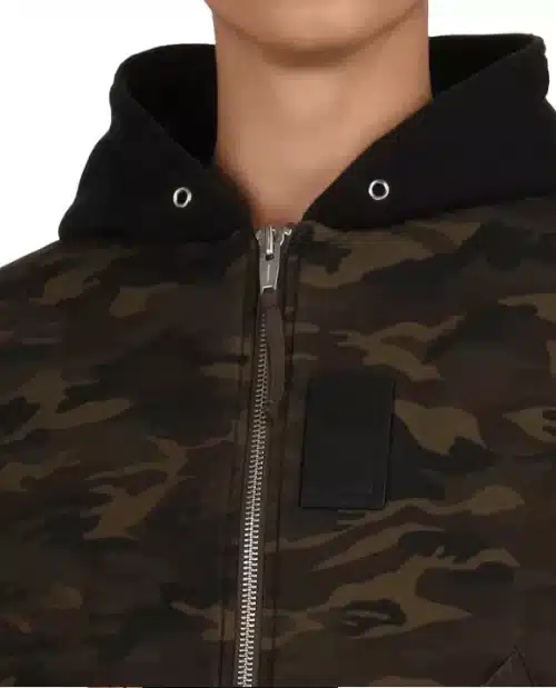 The Kooples Camouflage Hooded Zip-Front Jacket