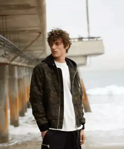 The Kooples Camouflage Hooded Zip-Front Jacket