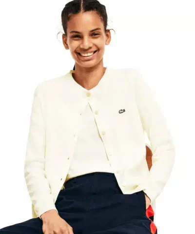 Lacoste LIVE Crew Neck Cotton Cardigan