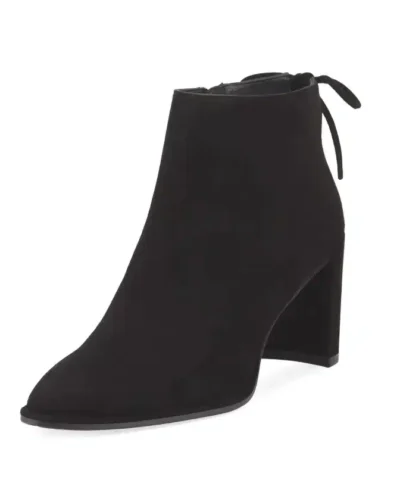 Stuart Weitzman Lofty Suede Pointed-Toe Booties