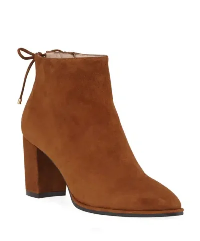 Stuart Weitzman Lofty Suede Pointed-Toe Booties