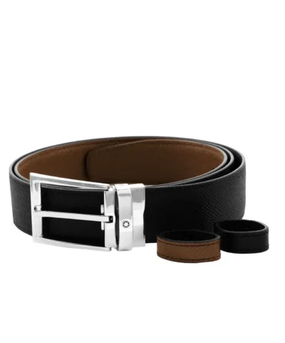 MontBlank Black/Dark Brown Reversible Cut-To-Size Business Belt