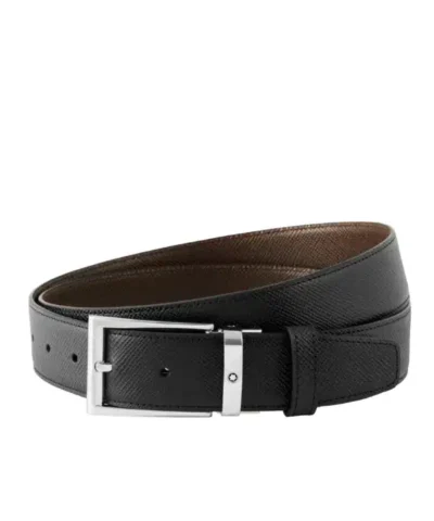 MontBlank Black/Dark Brown Reversible Cut-To-Size Business Belt
