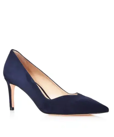 Stuart Weitzman Anny 70 Nice Blue Suede Pumps.