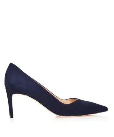 Stuart Weitzman Anny 70 Nice Blue Suede Pumps.