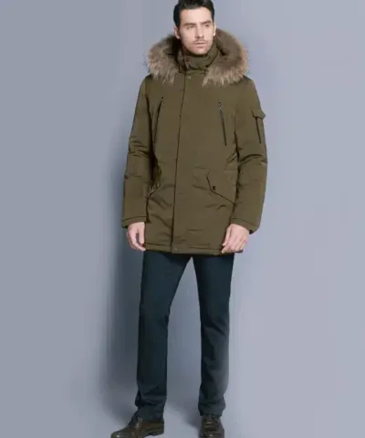 Ice Bear Man's Arctic With Fur-Trim Down Parka